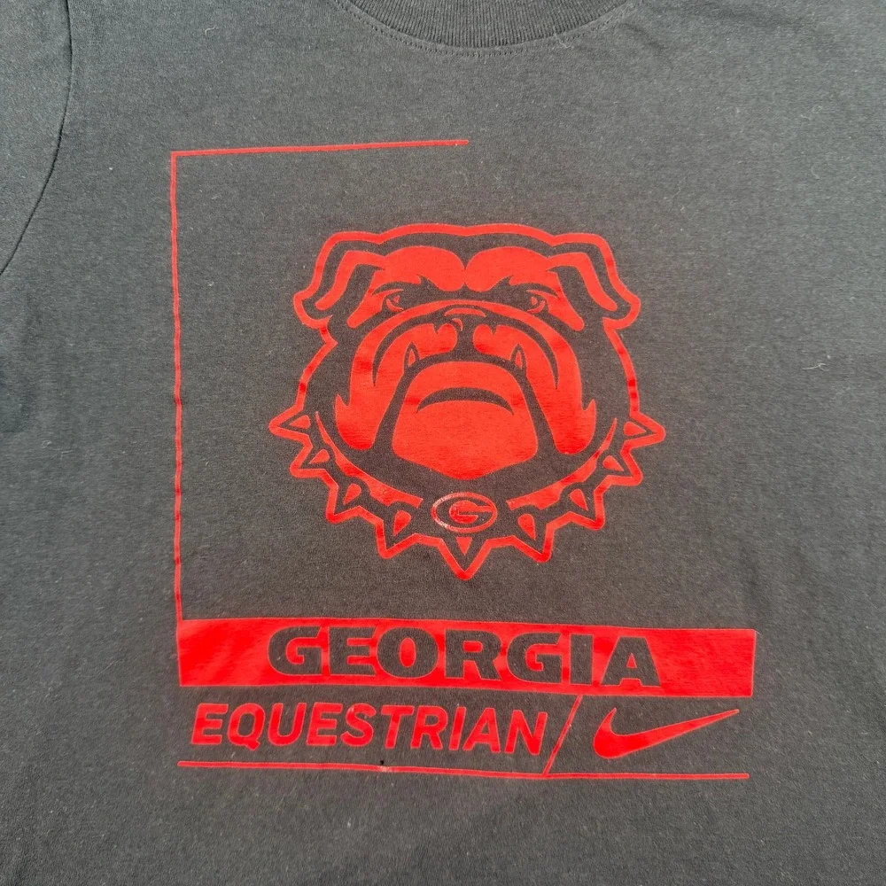Nike Georgia Bulldogs Equestrian Women's‎ M Medium T-Shirt Black Red